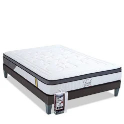 Bellecour Pack Tivoli 160x200 cm Matelas Mousse + Sommier Bois + Protège matelas anti punaise