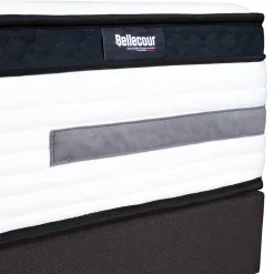 Bellecour Pack Versailles 140x190 cm Matelas Ressorts ensachés + Sommier Bois + Accessoires