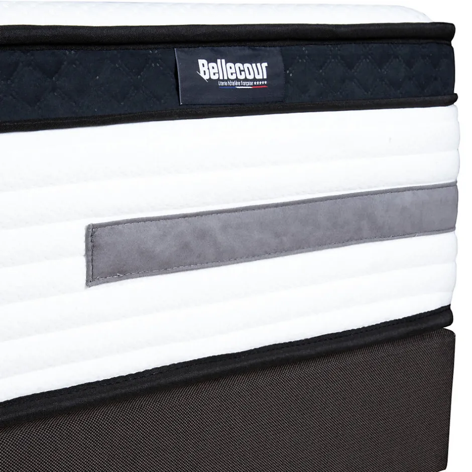 Bellecour Pack Versailles 140x190 cm Matelas Ressorts ensachés + Sommier Bois + Accessoires