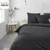 Todays Tools Parrure de lit TODAY Prestige - 240 x 260 cm - 2 personnes - 100% Percale Finition dentelle - Fusain Best