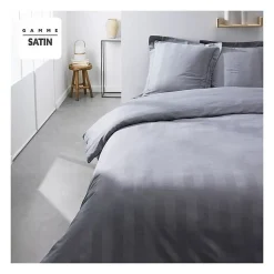 Todays Tools Parrure de lit TODAY Prestige - 220 x 240 cm - 2 personnes - 100% Satin de coton - Acier Sale