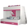 Enfant Abiks Meble PARTY 17 Lit superposé 247/165/135 (blanc/rose)