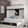 Abiks Meble PARTY 17 Lit superposé 247/165/135 (blanc/gris) New