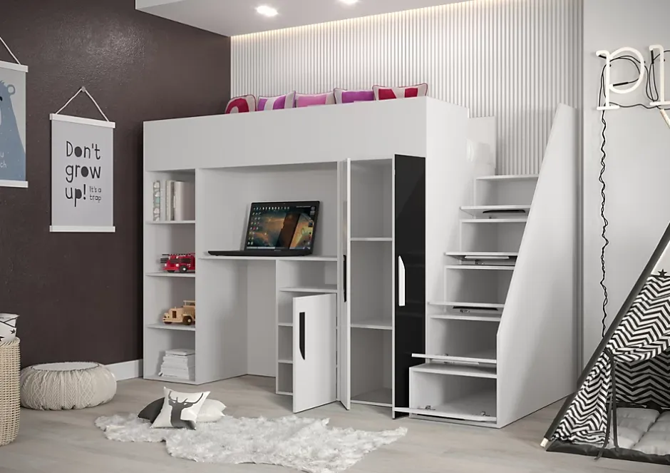 Abiks Meble PARTY 14 Lit superposé 247/165/120 (blanc) Clearance