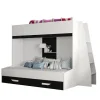 Enfant Abiks Meble PARTY 17 Lit superposé 247/165/135 (blanc/noir)