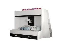 Enfant Abiks Meble PARTY 17 Lit superposé 247/165/135 (blanc/noir)