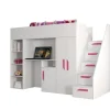Enfant Abiks Meble PARTY 14 Lit superposé 247/165/120 (blanc/blanc/rose)