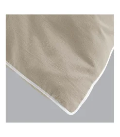 Douceur D'Intérieur PARURE 3 P. 240 x 220 CM COTON LAVE UNI 57 FILS LINETTE LIN - 220x240cm - Lin