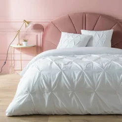Douceur D'Intérieur Parure 3 Pièces Heloise 100% Coton (240x220 cm - Blanc) New