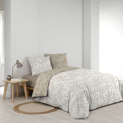 Douceur D'Intérieur Parure 3 pièces 220x240cm 57 fils réversible "Malia" - 220x240cm - Blanc Outlet