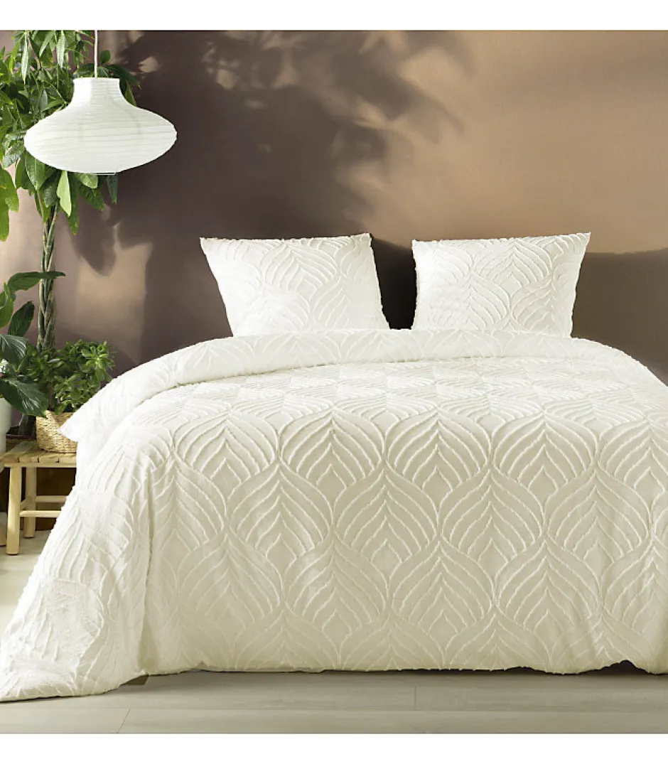 Douceur D'Intérieur Parure 3 pièces 220x240cm tufté ivoire - 220x240cm - Ivoire