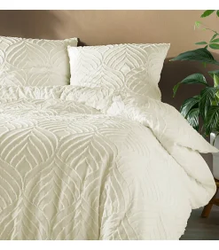 Douceur D'Intérieur Parure 3 pièces 240x260cm tufté ivoire - 240x260cm - Ivoire