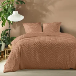 Douceur D'Intérieur Parure 3 pièces 220x240cm tufté mocha - 220x240cm - Mocha