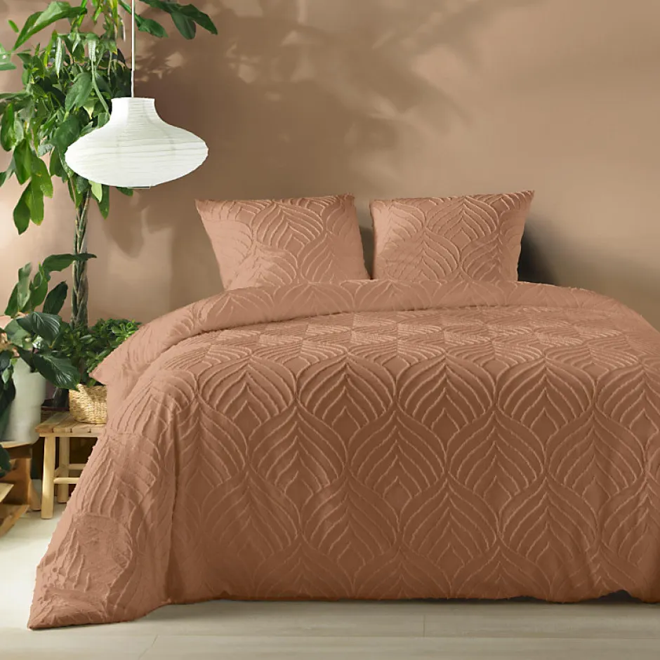 Douceur D'Intérieur Parure 3 pièces 220x240cm tufté mocha - 220x240cm - Mocha