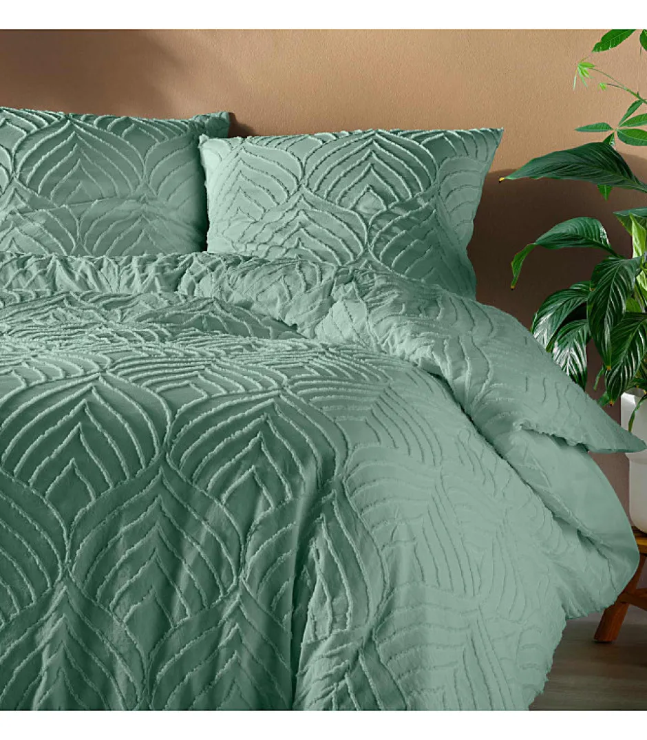 Douceur D'Intérieur Parure 3 pièces 240x260cm tufté sauge - 240x260cm - Vert sauge