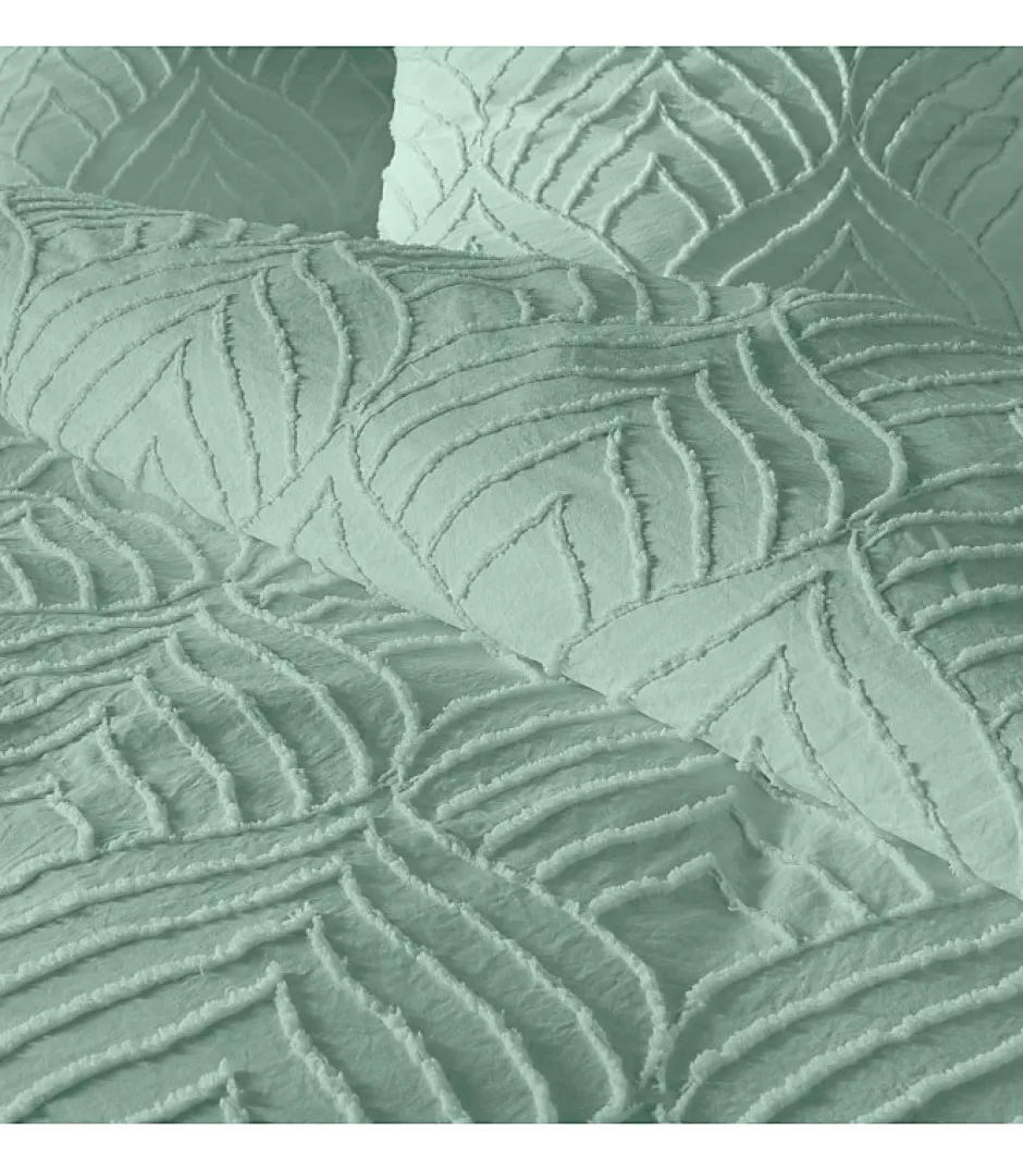 Douceur D'Intérieur Parure 3 pièces 240x260cm tufté sauge - 240x260cm - Vert sauge