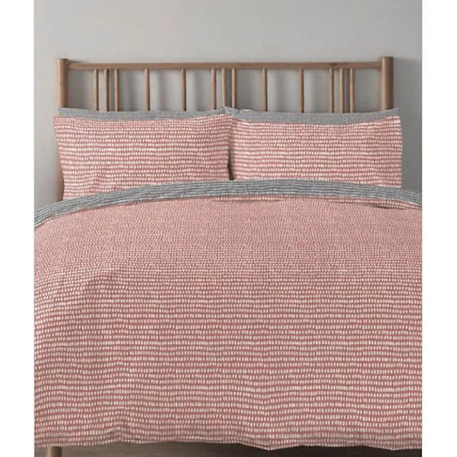 Copenhagen Home Parure de couette "Arri" toutes dimensions 100% Coton / 57 Fils/cm² - Arri Terracotta - Parure de couette 240 x 220 cm + 2 Taies d