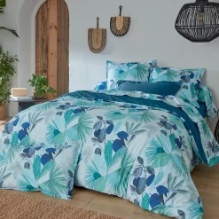 Tradilinge Parure de couette au style tahitien (260x240 cm - Bleu) Clearance