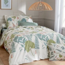Tradilinge Parure de couette au style nature (240x220 cm - Vert)