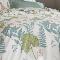 Tradilinge Parure de couette au style nature (240x220 cm - Vert)