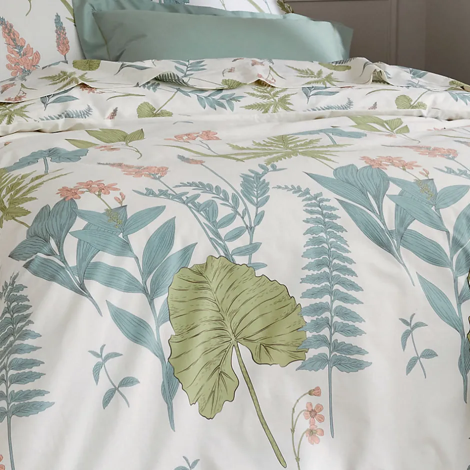 Tradilinge Parure de couette au style nature (240x220 cm - Vert)