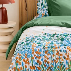 Tradilinge Parure de couette au style printanier (140x200 cm - Vert)