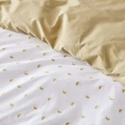 Tradilinge Parure de couette en percale de coton au style géométrique (200x200 cm - Beige) Online