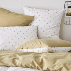 Tradilinge Parure de couette en percale de coton au style géométrique (200x200 cm - Beige) Online