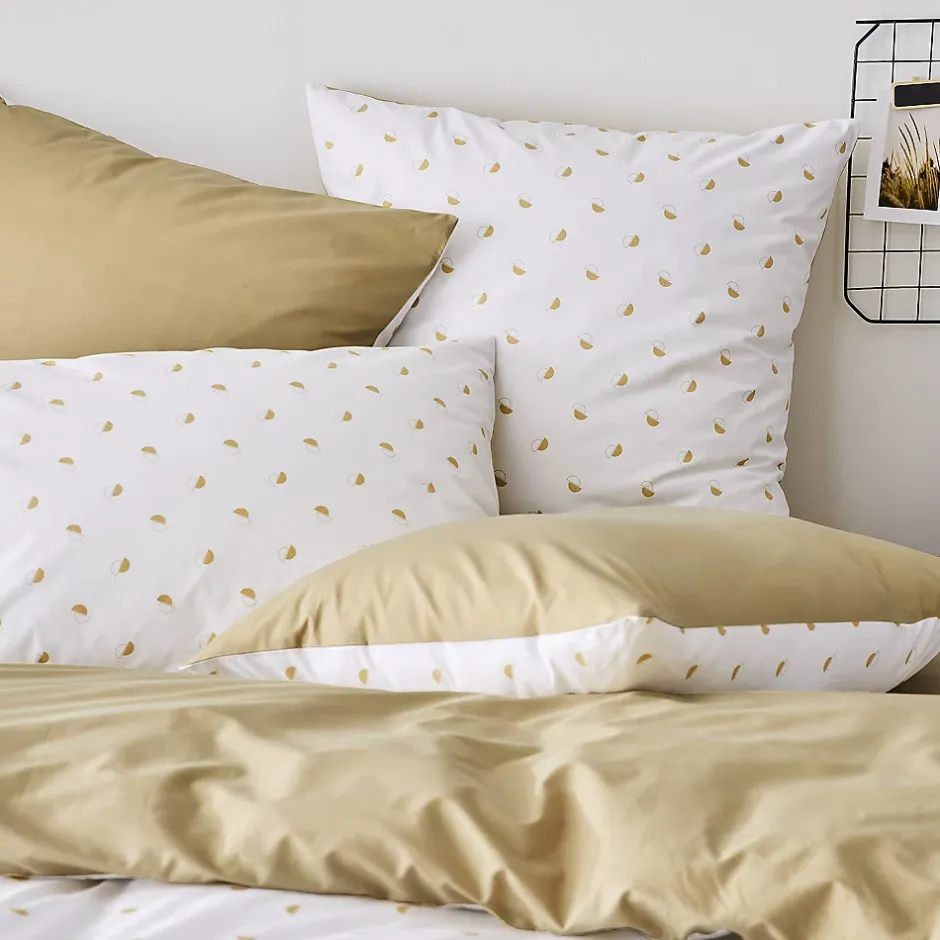 Tradilinge Parure de couette en percale de coton au style géométrique (200x200 cm - Beige) Online