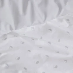 Tradilinge Parure de couette en percale de coton au style géométrique (200x200 cm - Gris clair)