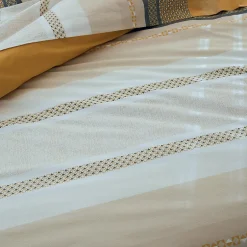 Tradilinge Parure de couette en percale de coton au style ethnique chic (140x200cm - Jaune)