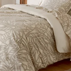 Tradilinge Parure de couette imprimée graphique (140x200 cm - Beige)