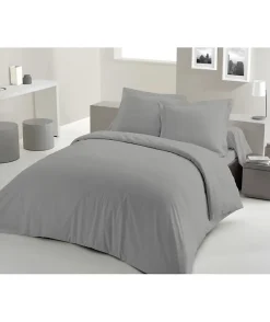 Lovely Home PARURE DE COUETTE - 220x240 cm - 100% COTON - GRIS CLAIR