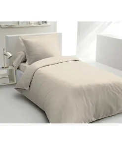 Lovely Home PARURE DE COUETTE - 140x200 cm - 100% COTON - BEIGE CREME