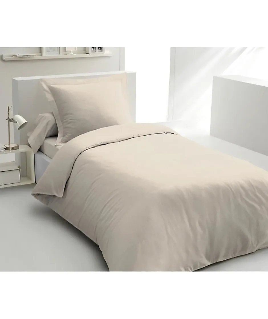 Lovely Home PARURE DE COUETTE - 140x200 cm - 100% COTON - BEIGE CREME