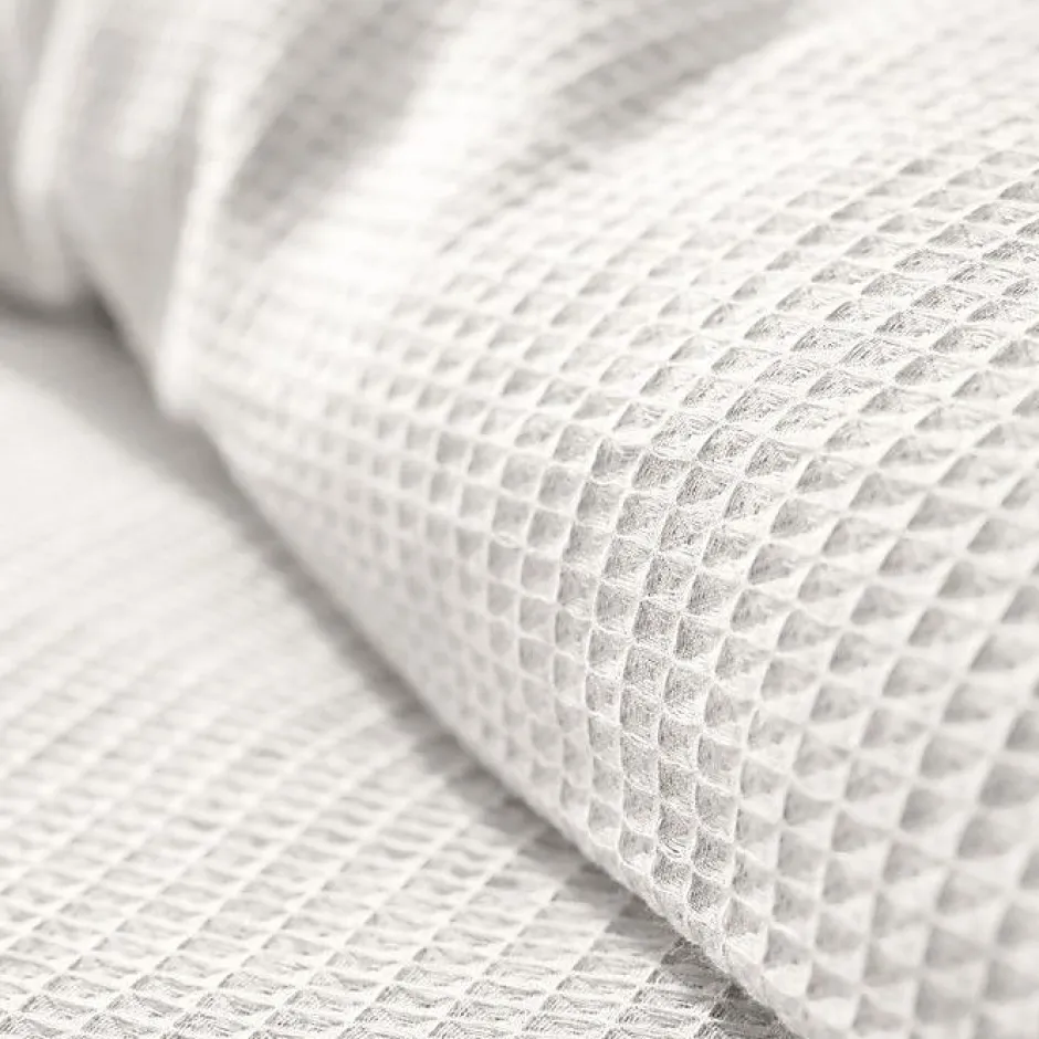 Coton Pur Parure de couette "Nid d'abeille" 240 x 220 pour lit 2 Places 140 à 160 cm - Nid d'abeille Neige Outlet