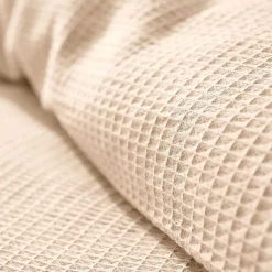 Coton Pur Parure de couette "Nid d'abeille" 140 x 200 pour lit 1 place - Nid d'abeille Naturel