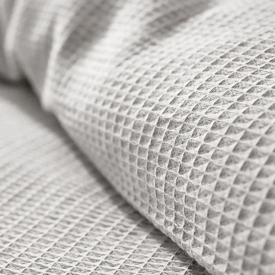 Coton Pur Parure de couette "Nid d'abeille" 140 x 200 pour lit 1 place - Nid d'abeille Perle