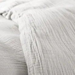 Coton Pur Parure de couette "Noah" Gaze de Coton 140 x 200 pour lit 1 place - Noah Perle