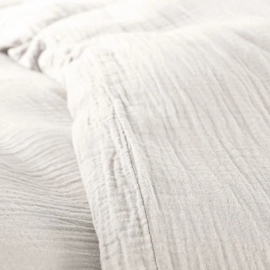 Coton Pur Parure de couette "Noah" Gaze de Coton 140 x 200 pour lit 1 place - Noah Neige