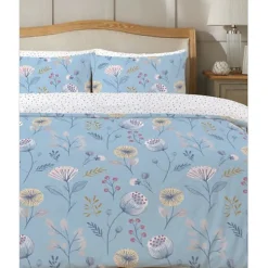 Copenhagen Home Parure de couette "Olia" toutes dimensions 100% Coton / 57 Fils/cm² - Olia Bleu - Parure de couette 200 x 200 cm + 2 Taies d'oreil