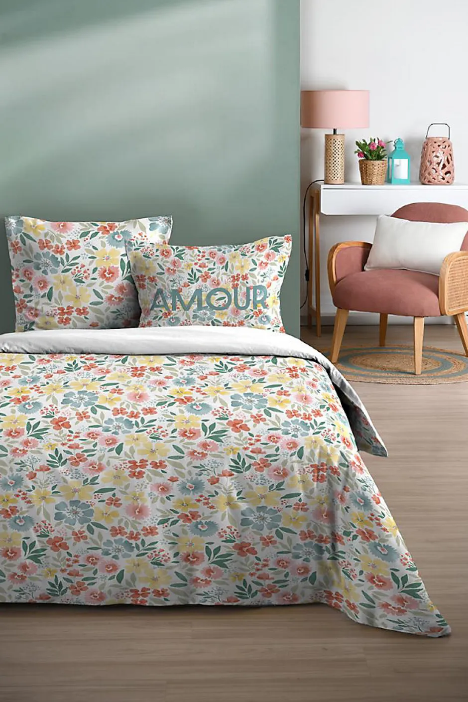 Eden Parure de Drap + 2 taies d'39oreiller Collection Amour