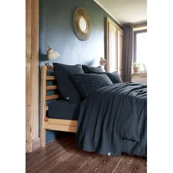L'Effet Papillon Parure de draps 4 pièces & 5 pièces "Gaïa" Gaze de Coton - Gaïa Minuit - Parure de draps 4 pièces (1 Drap plat 240 x 300 + 1 Drap