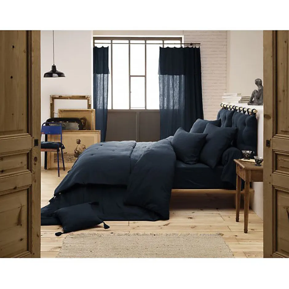 L'Effet Papillon Parure de draps 4 pièces & 5 pièces "Gaïa" Gaze de Coton - Gaïa Minuit - Parure de draps 4 pièces (1 Drap plat 270 x 300 + 1 Drap Discount