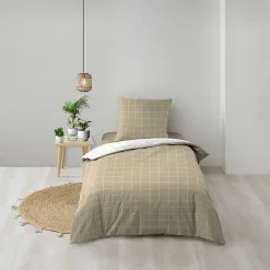 Douceur D'Intérieur Parure de Lit 100% Coton Cadria Naturel Certifiée OekoTEX 200 x 140 cm