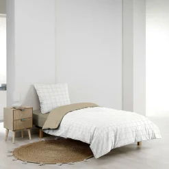 Douceur D'Intérieur Parure de Lit 100% Coton Cadria Naturel Certifiée OekoTEX 200 x 140 cm