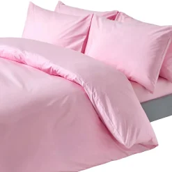 Homescapes Parure de lit 100% coton égyptien 200 fils rose, 230x220cm -