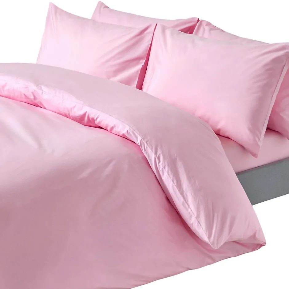 Homescapes Parure de lit 100% coton égyptien 200 fils rose, 200x200cm -