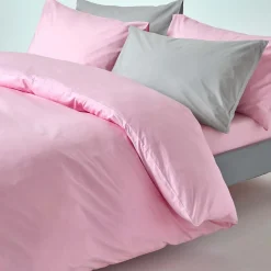 Homescapes Parure de lit 100% coton égyptien 200 fils rose, 200x200cm -