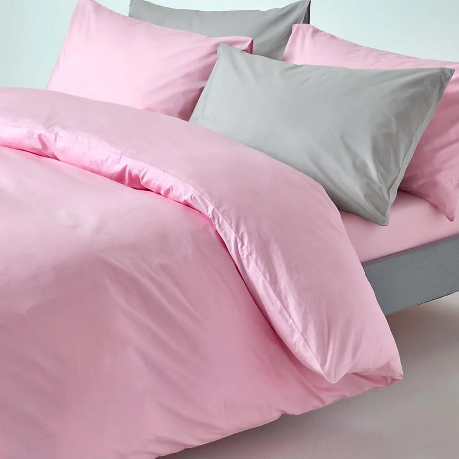 Homescapes Parure de lit 100% coton égyptien 200 fils rose, 200x200cm -